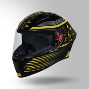 Studds Thunder D11 Decor Black & Yellow With Spoiler - Full Face Helmets