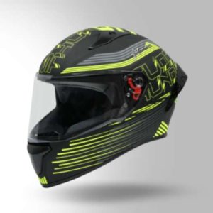 Studds Thunder D11 Decor Matt Black & Fluorescent Yellow With Spoiler - Full Face Helmets