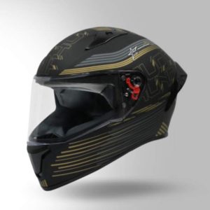 Studds Thunder D11 Decor Matt Black & Golden With Spoiler - Full Face Helmets