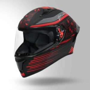 Studds Thunder D11 Decor Matt Black & Red With Spoiler - Full Face Helmets