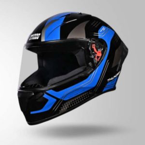 Studds Thunder D2 Draken Decor Black & Blue With Spoiler - Full Face Helmets