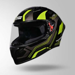 Studds Thunder D2 Draken Decor Black & Fluorescent Yellow With Spoiler - Full Face Helmets