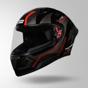 Studds Thunder D2 Draken Decor Black & Grey With Spoiler - Full Face Helmets