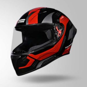 Studds Thunder D2 Draken Decor Black & Red With Spoiler - Full Face Helmets