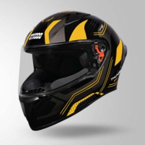 Studds Thunder D2 Draken Decor Black & Yellow With Spoiler - Full Face Helmets