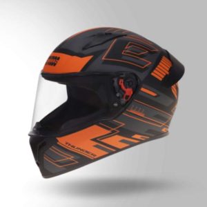 Studds Thunder D3 Decor Matt Black & Orange With Spoiler - Full Face Helmets