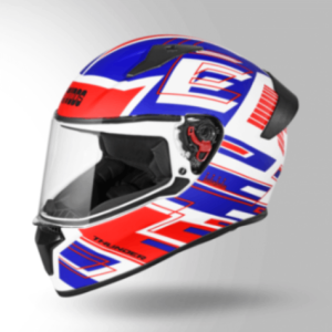 Studds Thunder D3 Decor White & Red With Spoiler - Full Face Helmets