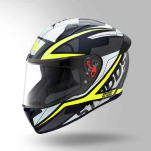 Studds Thunder D4 Decor Black & Yellow With Spoiler - Full Face Helmets