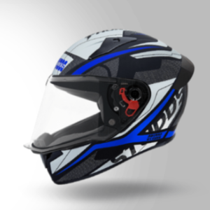 Studds Thunder D4 Decor Matt Black & Blue With Spoiler - Full Face Helmets