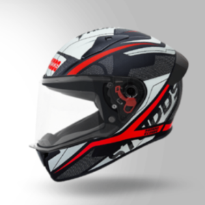 Studds Thunder D4 Decor Matt Black & Red With Spoiler - Full Face Helmets