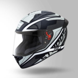 Studds Thunder D4 Decor Matt Black & White With Spoiler - Full Face Helmets