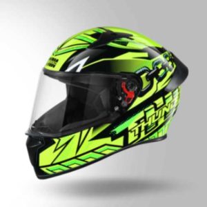 Studds Thunder D5 Decor Green & Yellow With Spoiler- Full Face Helmets