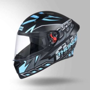 Studds Thunder D5 Decor Matt Black & Blue With Spoiler - Full Face Helmets