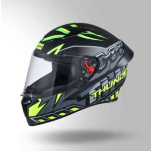 Studds Thunder D5 Decor Matt Black & Yellow With Spoiler - Full Face Helmets