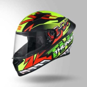 Studds Thunder D5 Decor Matt Red & Yellow With Spoiler - Full Face Helmets