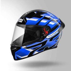 Studds Thunder D6 Decor Black / Blue & Blue With Spoiler - Full Face Helmets