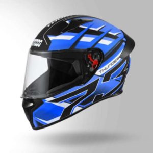 Studds Thunder D6 Decor Matt Black / Blue & Blue With Spoiler - Full Face Helmets