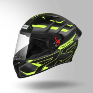 Studds Thunder D6 Decor Matt Black / Grey & Yellow With Spoiler - Full Face Helmets