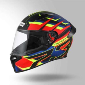 Studds Thunder D6 Decor Matt Black / Red & Blue With Spoiler - Full Face Helmets