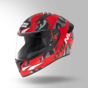 Studds Thunder D7 Decor Matt Red & Black With Spoiler - Full Face Helmets