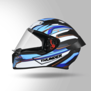 Studds Thunder D8 Decor Matt Black & Blue With Spoiler - Full Face Helmets