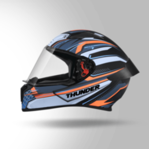 Studds Thunder D8 Decor Matt Black & Grey With Spoiler - Full Face Helmets