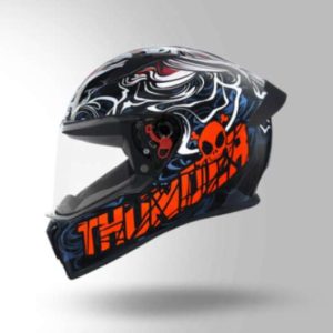 Studds Thunder D9 Decor Black & Red With Spoiler - Full Face Helmets