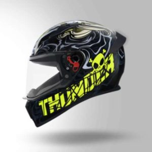 Studds Thunder D9 Decor Black & Yellow With Spoiler - Full Face Helmets