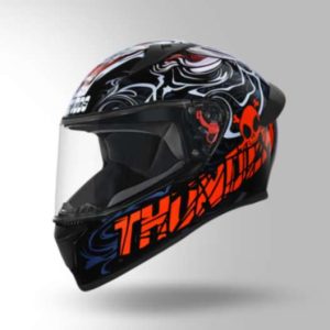 Studds Thunder D9 Decor Matt Black & Red With Spoiler - Full Face Helmets