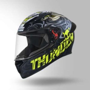 Studds Thunder D9 Decor Matt Black & Yellow With Spoiler - Full Face Helmets