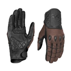 Viaterra Fuel - Retro Classic Leather Motorcycle Gloves - Brown