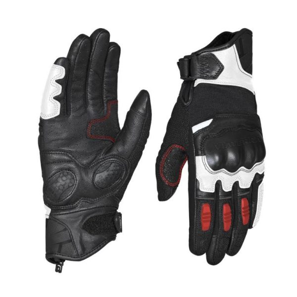 Viaterra Holeshot – Short Motorcycle Riding Gloves For Men - Lava Red