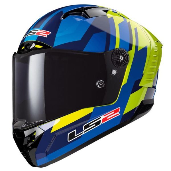 LS2 FF805 Thunder Carbon Gas Blue Hi Viz Yellow