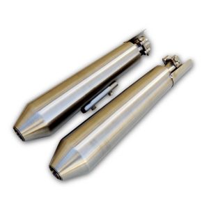 Powerage Slip-Ons Exhaust for RE 650 Brushed Steel Finish (Short Type)