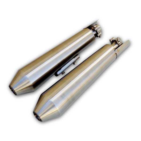 Powerage Slip-Ons Exhaust for RE 650 Brushed Steel Finish (Short Type)