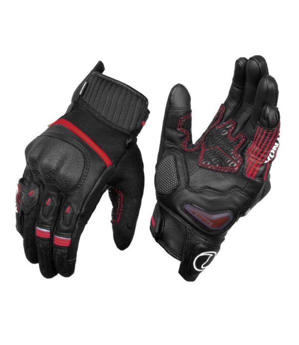 Rynox Tornado Pro 4 Gloves - Black Red