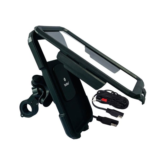 BOBO BM11H PRO PLUS Fully Waterproof Bike Phone Holder with PRO PLUS Vibration Damper (with Fast 15W Wireless Charger & USB-C Input/Output Port) Motorcycle Mobile Mount-BB-BM-011-121001
