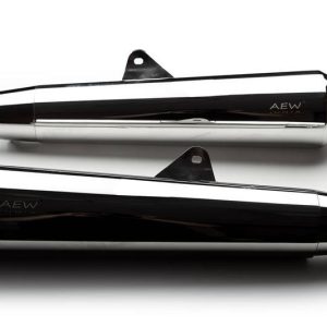 AEW TE 103 Megaphone- Stainless Steel Mirror Polish- Royal Enfield Interceptor GT650