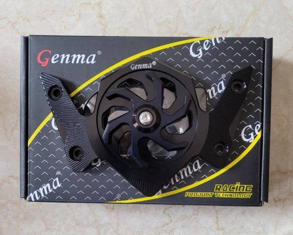 Genma Yamaha Aerox Accessories India Yamaha Aerox Windshield CNC Fan Type-Black