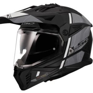 LS2 MX 436 PIONEER II Hill Matt Black White helmet
