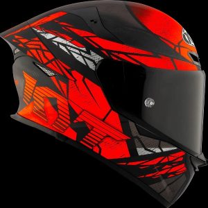 KYT TT Revo Combustion Matt Black Red Helmet