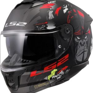 LS2 FF320 Stream II Angry Monkey Matt Black Red-06